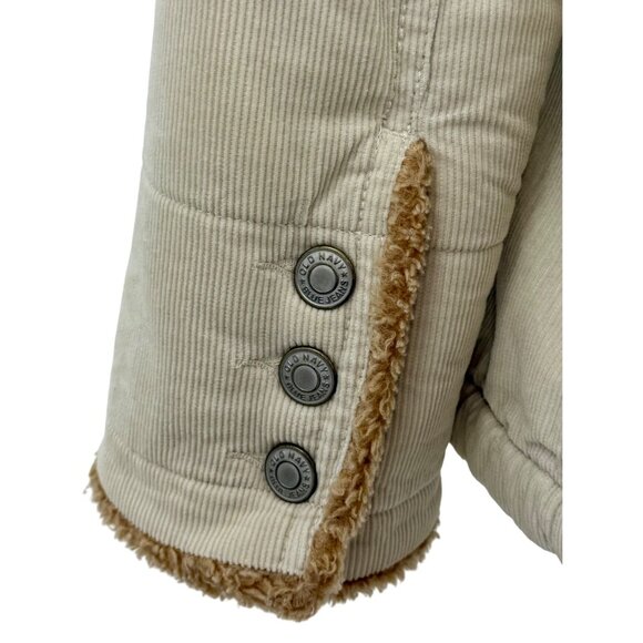 Y2K Old Navy Corduroy Sherpa Lined Jacket Coat Vintage Gorpcore Utility S - Picture 12 of 16